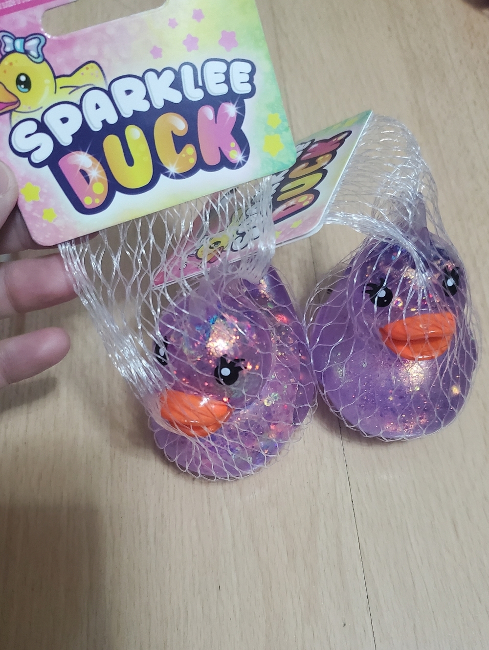 New~Orb Curiosities Sparklee Duck Glitter Squeeze Toys - set of 2